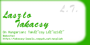 laszlo takacsy business card